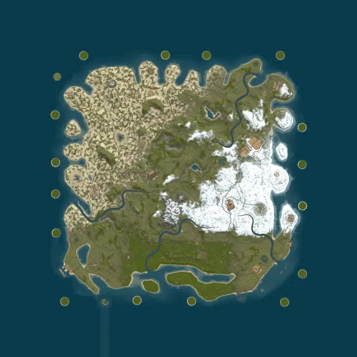 Map of Relaxed Rust - PVE - 2x gather/stack - Raidable Bases/Zombies/T