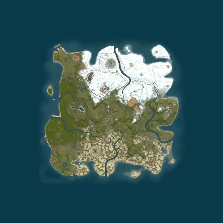 Map of RUstishka Мирный vanilla PVE