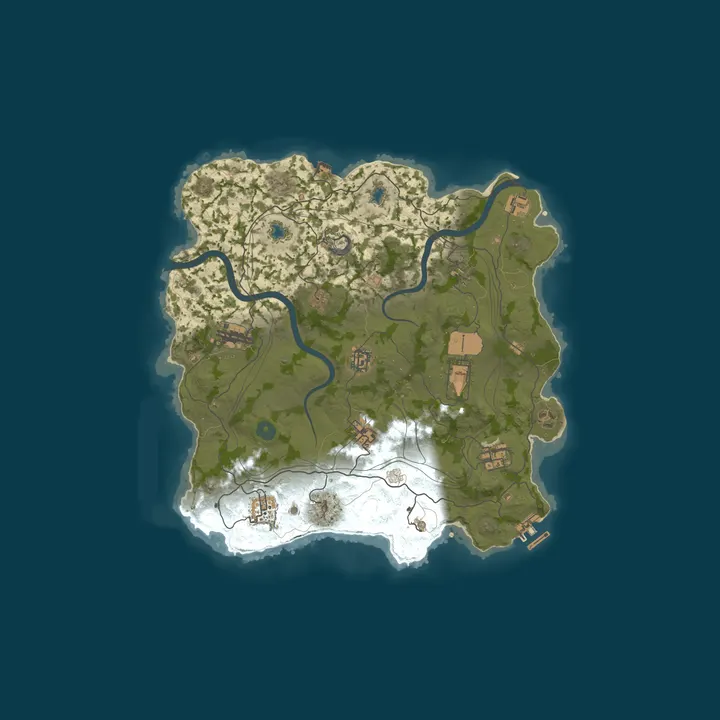 Map of GRUB.ARMY EU 3X SOLO/DUO | Raidable Bases | Shared BPs