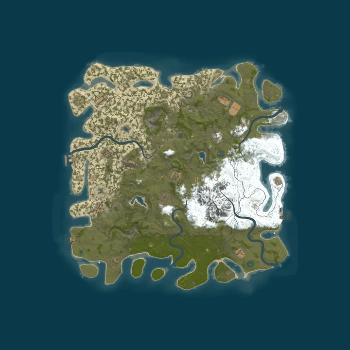 Map of HARD ISLAND|PVE|X0,5|Wipe 01.10|No craft gun|Economic|Bots|Boss